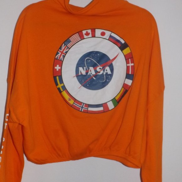 Orange NASA cropped quarter zip - Picture 3 of 5